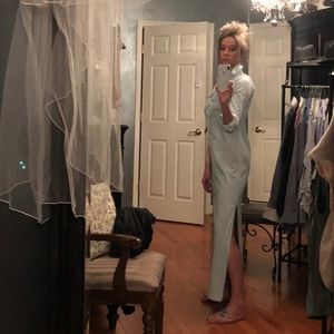 Michael Kors Denim Maxi Dress Duster 
